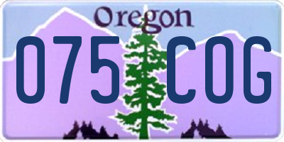 OR license plate 075COG