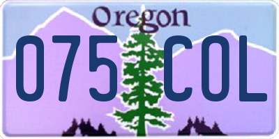 OR license plate 075COL