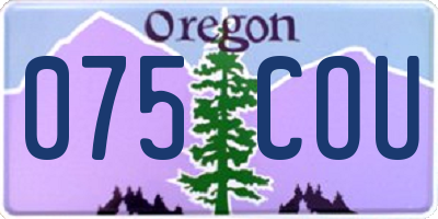 OR license plate 075COU