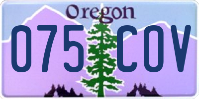 OR license plate 075COV