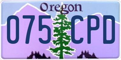 OR license plate 075CPD