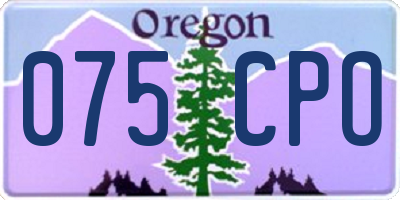 OR license plate 075CPO