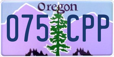 OR license plate 075CPP
