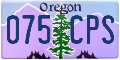OR license plate 075CPS