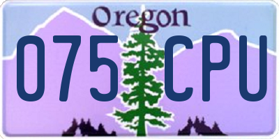 OR license plate 075CPU