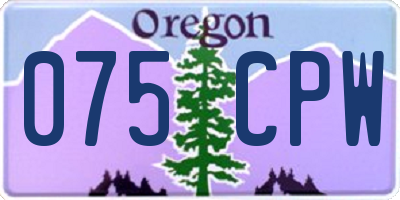 OR license plate 075CPW