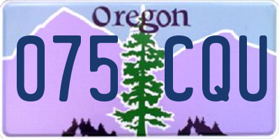 OR license plate 075CQU