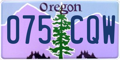 OR license plate 075CQW