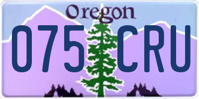 OR license plate 075CRU