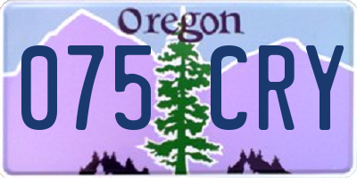 OR license plate 075CRY
