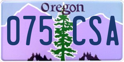 OR license plate 075CSA