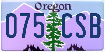 OR license plate 075CSB
