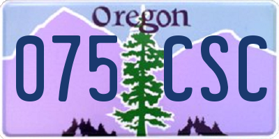OR license plate 075CSC