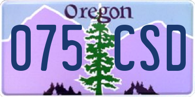 OR license plate 075CSD