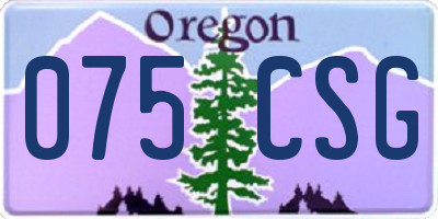 OR license plate 075CSG