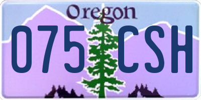 OR license plate 075CSH