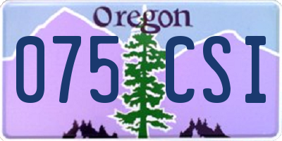 OR license plate 075CSI