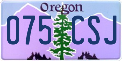 OR license plate 075CSJ