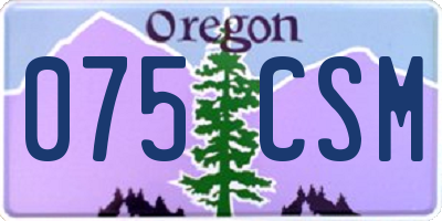 OR license plate 075CSM