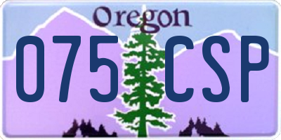 OR license plate 075CSP