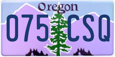 OR license plate 075CSQ