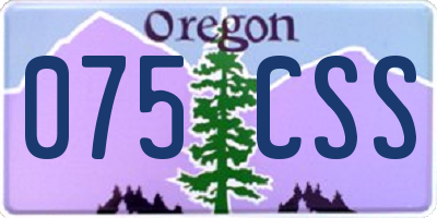 OR license plate 075CSS