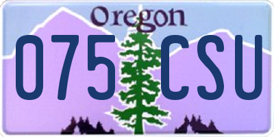 OR license plate 075CSU