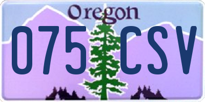OR license plate 075CSV