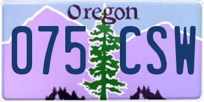 OR license plate 075CSW