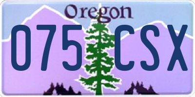OR license plate 075CSX