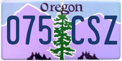 OR license plate 075CSZ