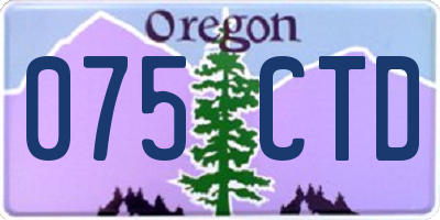 OR license plate 075CTD