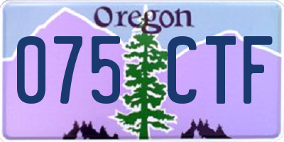 OR license plate 075CTF