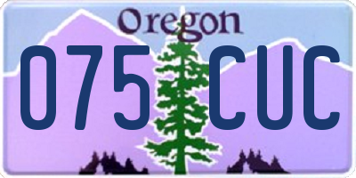 OR license plate 075CUC