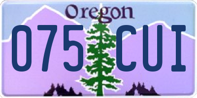 OR license plate 075CUI