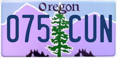 OR license plate 075CUN