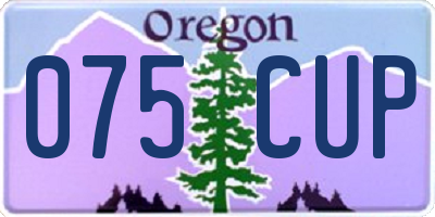 OR license plate 075CUP