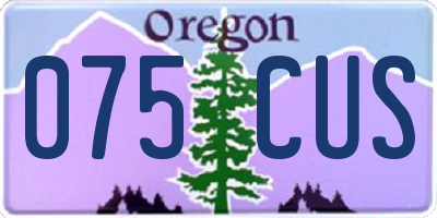 OR license plate 075CUS