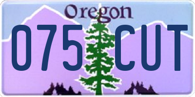 OR license plate 075CUT