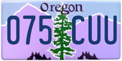 OR license plate 075CUU
