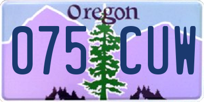 OR license plate 075CUW