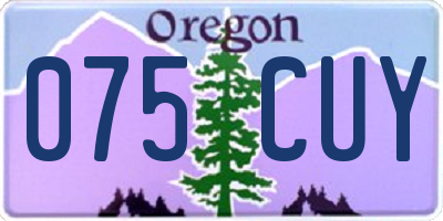 OR license plate 075CUY