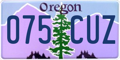 OR license plate 075CUZ