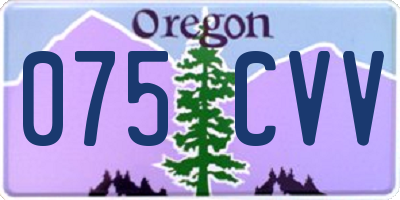 OR license plate 075CVV