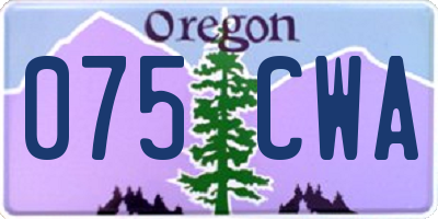 OR license plate 075CWA