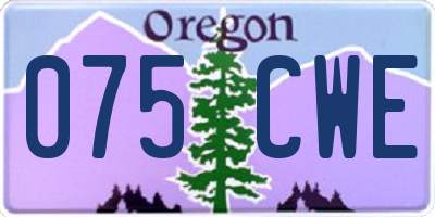 OR license plate 075CWE