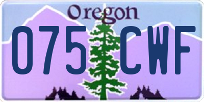 OR license plate 075CWF