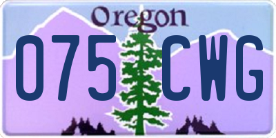 OR license plate 075CWG