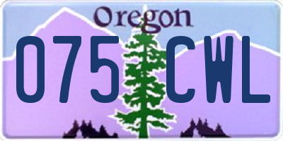 OR license plate 075CWL