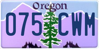 OR license plate 075CWM